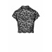 Топ Noir Handmade F303 Essence, S, black, мереживний, короткий рукав, комір-стійка