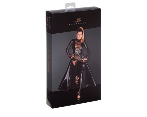 Сукня-плащ з мокрим ефектом Noir Handmade F128C Powerwetlook gown coat, XL