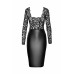 Сукня Noir Handmade F295 Euphoria, 3XL, black, мереживо, глибоке декольте, спідниця міді під латекс