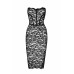 Сукня Noir Handmade F301 Catalyst, 3XL, black, міді, мереживо, відкриті плечі, шнурівка на спині