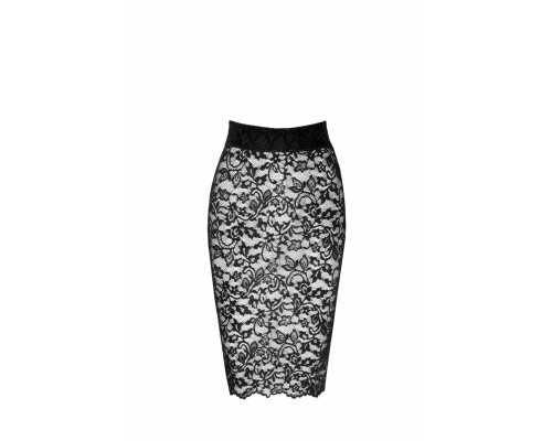 Спідниця Noir Handmade F302 Ambivalence, S, black, мереживо, довжина за коліна, шнурівка ззаду