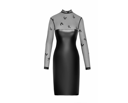Сукня Noir Handmade F310 Sublime, S, black, міді, мокрий ефект, верх — сітка, довгий рукав