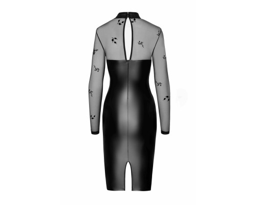 Сукня Noir Handmade F310 Sublime, L, black, міді, мокрий ефект, верх — сітка, довгий рукав