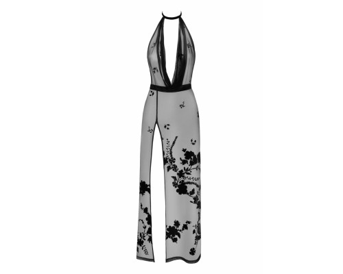 Сукня Noir Handmade F312 Divinity, S, black, прозора, до підлоги, відкрита спина, розріз збоку