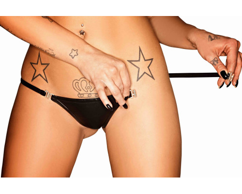 Трусики з мокрим ефектом Noir Handmade P005 Pantie 3XL, відкриваються збоку