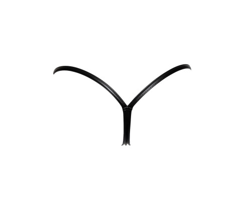 Трусики з мокрим ефектом Noir Handmade P008 Powerwetlook panty with gold clasp, XXL, на застібках