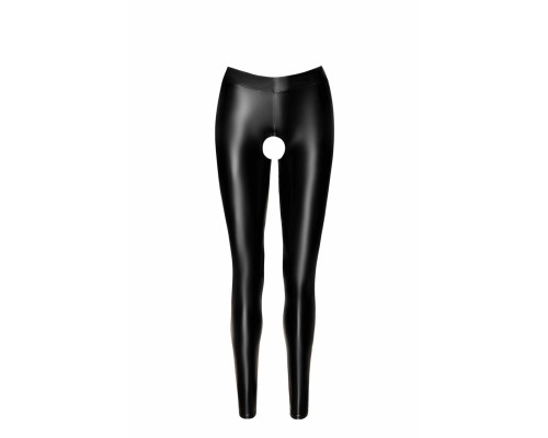 Легінси Noir Handmade F304 Taboo, L, black, під латекс, відкриті сідниці та промежина