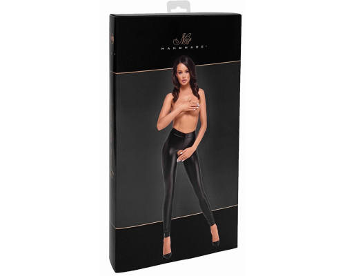 Легінси Noir Handmade F304 Taboo, XL, black, під латекс, відкриті сідниці та промежина