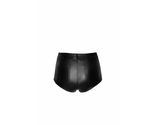 Шортики Noir Handmade F318 Wild, M, black, під латекс, крокодиловий принт, з доступом