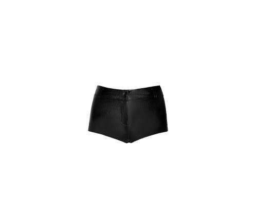 Шортики Noir Handmade F318 Wild, XL, black, під латекс, крокодиловий принт, з доступом