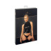 Топ Noir Handmade F324 Glam, S, black, халтер, на блискавці, вінілові вставки, комір-стійка