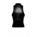 Топ Noir Handmade F324 Glam, M, black, халтер, на блискавці, вінілові вставки, комір-стійка