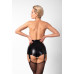 Шортики Noir Handmade F325 Glam, 3XL, black, вініл, висока талія, кріплення для панчіх, з доступом
