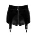 Шортики Noir Handmade F325 Glam, 3XL, black, вініл, висока талія, кріплення для панчіх, з доступом