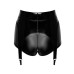 Шортики Noir Handmade F325 Glam, 3XL, black, вініл, висока талія, кріплення для панчіх, з доступом