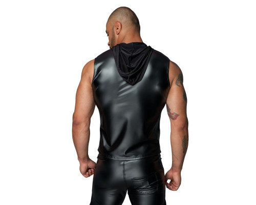 Чоловіча безрукавка з капюшоном Noir Handmade H062 Hooded Shirt, M, мокрий ефект