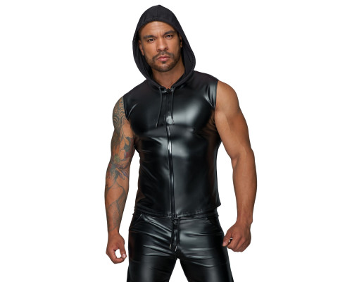 Чоловіча безрукавка з капюшоном Noir Handmade H062 Hooded Shirt, 3XL, мокрий ефект
