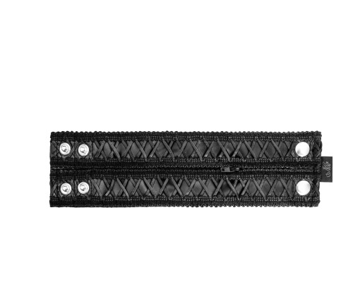 Жіночий гаманець-браслет Noir Handmade F326, black, під шкіру, рельєфний візерунок, кишеня на блискавці