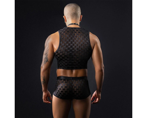 Мужской эротический костюм официанта JSY «Обаятельный Михаэль» One Size, топ, трусы, бабочка (мятая
