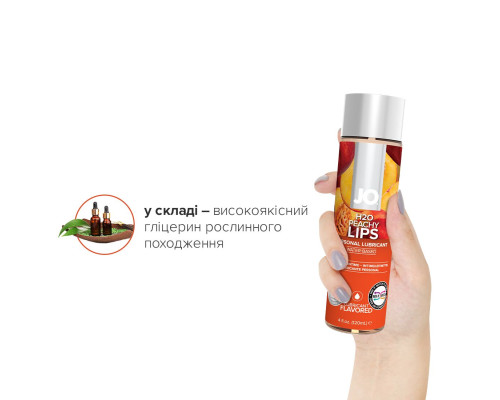 Распродажа!!! Смазка на водной основе System JO H2O — Peachy Lips (120 мл) (срок до 01.03.2025)