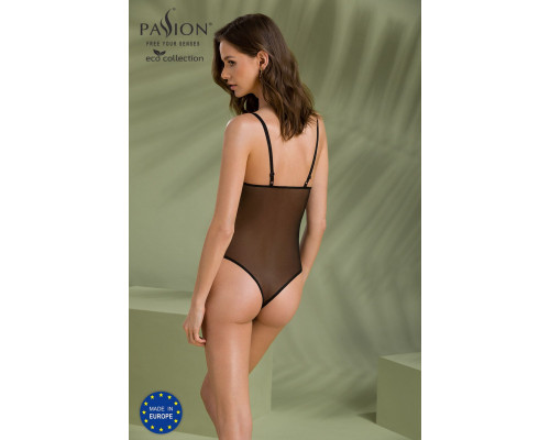 Боді Passion KERRIA BODY black, L/XL, з високими вирізами та верхом балконет