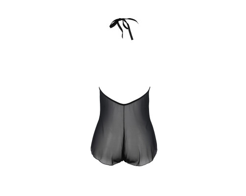 Боді Passion LEAFA BODY black S/M, на зав'язках, м'яка чашка, низ у вигляді шортиків