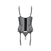 Корсет Passion LEAFA CORSET black S/M, м'які чашки, затискачі для панчіх, стрінги в комплекті