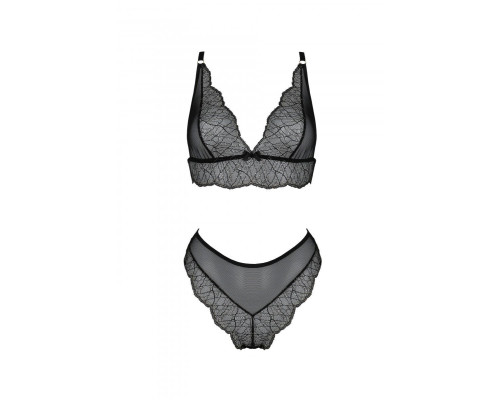 Комплект Passion AMBERLY SET black, L/XL, бралет і трусики бразиліана
