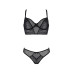 Комплект Passion DROSERA SET black, L/XL, сітка+мереживо, бюстьє та трусики танга