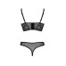 Комплект Passion DROSERA SET black, L/XL, сітка+мереживо, бюстьє та трусики танга