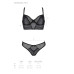 Комплект Passion DROSERA SET black, L/XL, сітка+мереживо, бюстьє та трусики танга