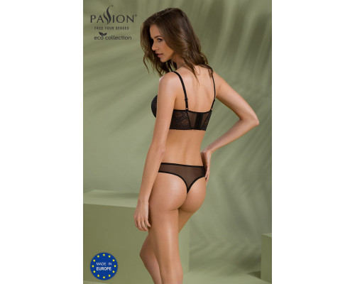 Комплект Passion DROSERA SET black, L/XL, сітка+мереживо, бюстьє та трусики танга
