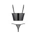 Комплект Passion KERRIA SET black, L/XL, сітка+мереживо, бюстьє та стрінги