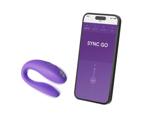 Смарт-вібратор для пар We-Vibe Sync GO Light Purple, тревел-кейс