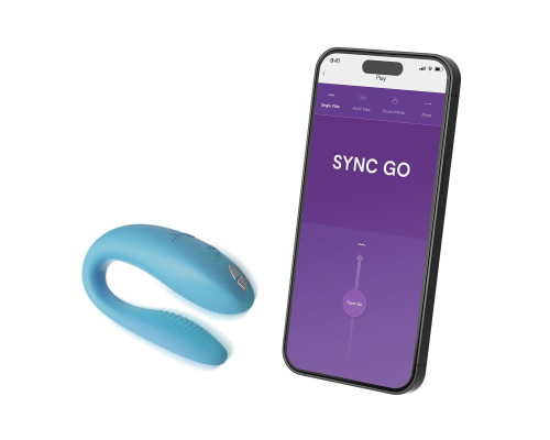 Смарт-вібратор для пар We-Vibe Sync GO Turquoise, тревел-кейс