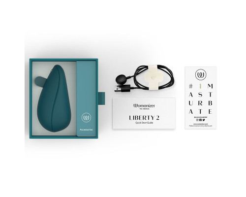 Вакуумний кліторальний стимулятор Womanizer Liberty 2 Dark Petrol, 8 режимів, магнітна кришечка