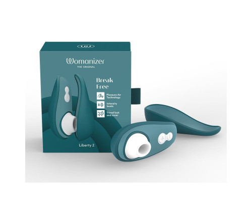 Вакуумний кліторальний стимулятор Womanizer Liberty 2 Dark Petrol, 8 режимів, магнітна кришечка