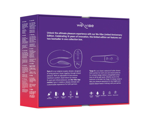 Подарунковий набір We-Vibe 15 Year Anniversary Collection, смарт-вібратор для пар + віброкуля