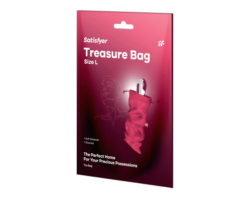 Мішечок для секс-іграшок Satisfyer Treasure Bag L, рожевий, на шнурку