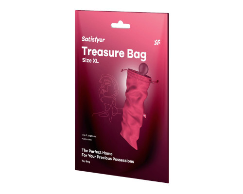 Мішечок для секс-іграшок Satisfyer Treasure Bag XL, рожевий, на шнурку