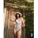 Боді Obsessive Alissium Teddy White, M/L, ліф з м’якою чашкою, високі вирізи для ніг