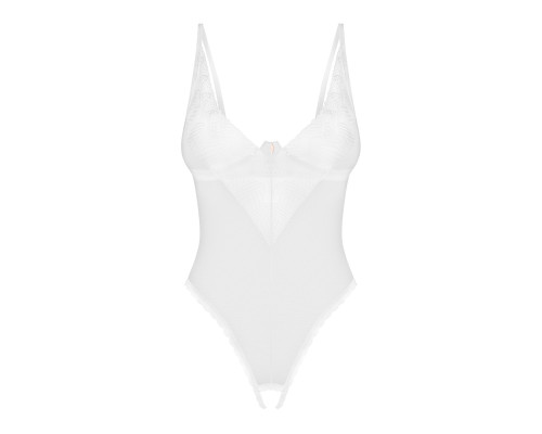 Боді з доступом Obsessive Alissium crotchless teddy, XS/S, ліф з м’якою чашкою, високі трусики