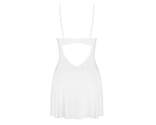Пеньюар Obsessive Alissium chemise & thong, XS/S, мереживний ліф, стрінги в комплекті