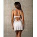 Пеньюар Obsessive Alissium chemise & thong, XL/2XL, мереживний ліф, стрінги в комплекті