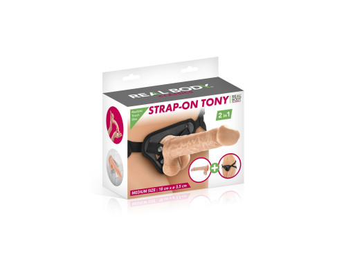 Женский страпон-трусики 2в1 Real Body — Tony (мятая упаковка!!!)