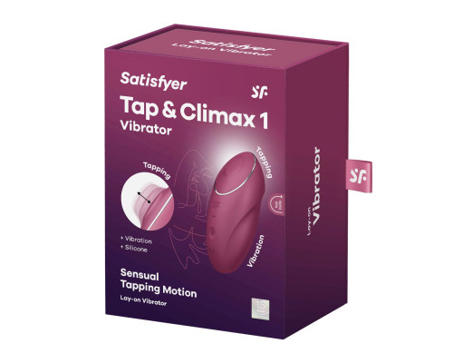 Вібростимулятор-пульсатор Satisfyer Tap & Climax 1 Red, ефект постукування пальцем, 2 мотори