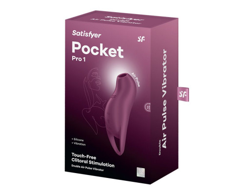Вакуумний кліторальний стимулятор з вібрацією Satisfyer Pocket Pro 1 Purple