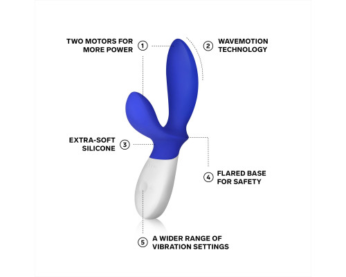 Масажер простати LELO Loki Wave Federal Blue, 2 мотори, манливий рух + стимуляція промежини