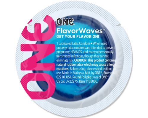 Ароматизований презерватив ONE FlavorWaves Banana Split, 1 шт, жовтий, запах бананового десерту