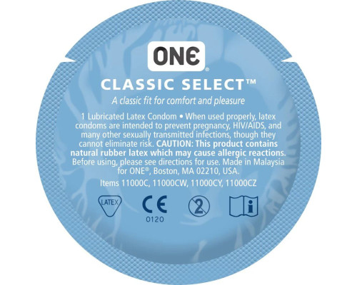 Презерватив ONE Classic Select MSM Collection, 1 шт, гладенький, зі змазкою, дизайнерське паковання